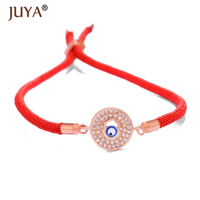 JUYA модные медь Циркон Стразы синий Турецкий Дурной глаз Charm веревочный браслет