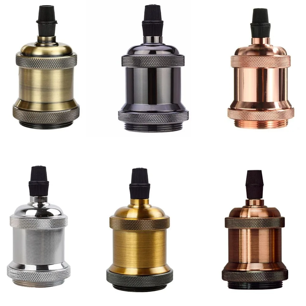 

Vintage Edison Lamp Base 5 Lamp head Color light Aluminum Light Socket E27 Screw Bulb base Bedroom Retro Fittings lamp holder