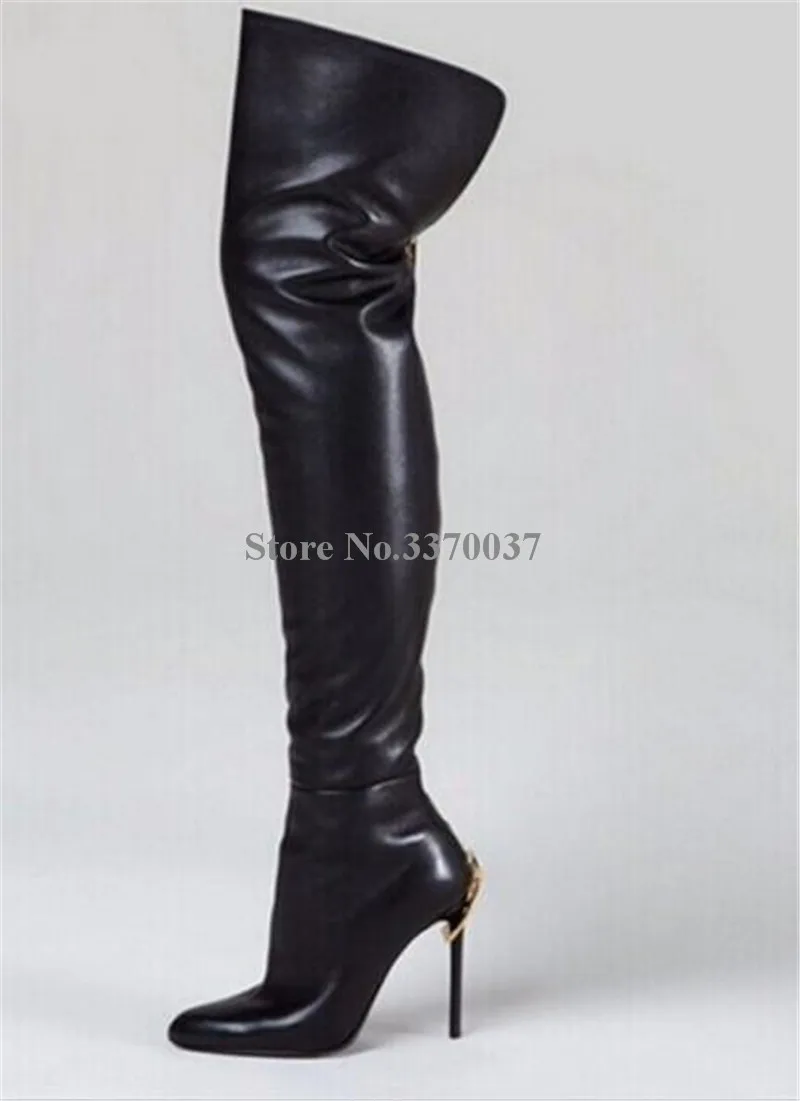 pointed toe black heeled boots