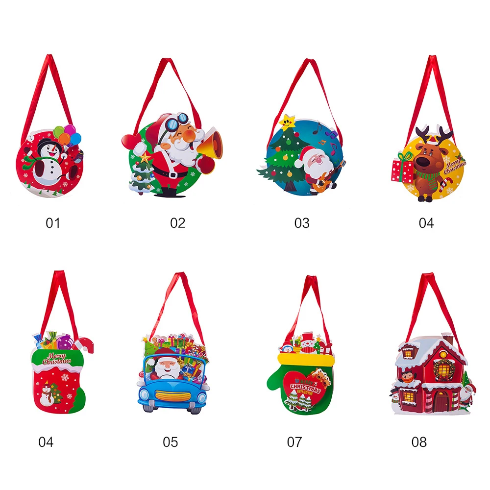 

Wonder Land Merry Christmas Santa Claus Snowman Elk Gift Bags Candy Storage Pouch Xmas Decor