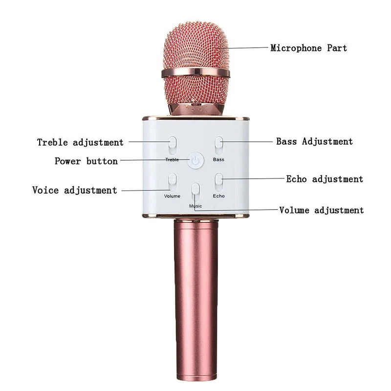 Travor Bluetooth Q7, беспроводной микрофон, караоке, динамик, высококлассная версия, микрофон, KTV плеер, телефон, микрофон для компьютера, для сцены, Конференции