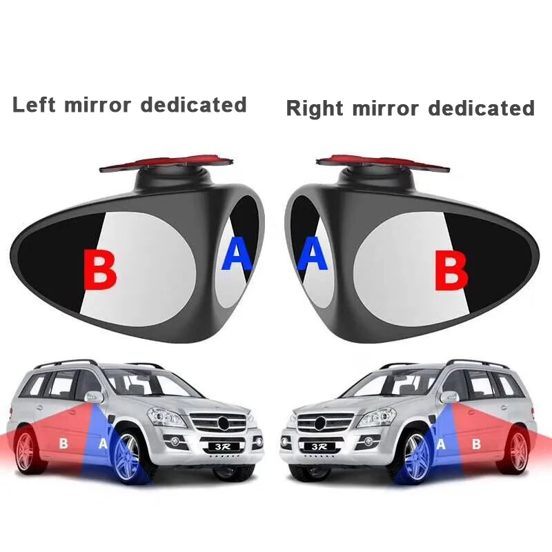 

Car Blind Spot Wide Angle Mirror 360 Rotation Adjustable Convex Rear View Mirror View Front Wheel Car Accessories Auto Parts