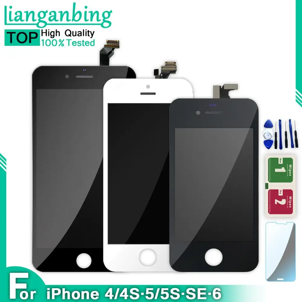 

AAA+++ Quality LCD Display For iPhone 6 6plus Touch Screen Replacement parts For iPhone 5 5c 5s SE 4s with tools free shipping