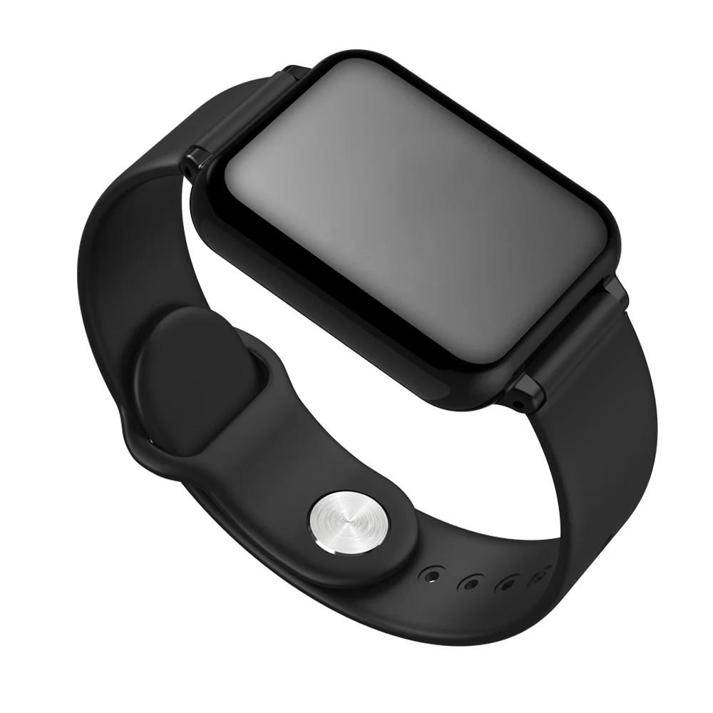 Умные часы B57, Bluetooth, пульсометр, кровяное давление, кислородный будильник, мужские спортивные часы, носимые часы для дропшиппинга - Цвет: Type C Black