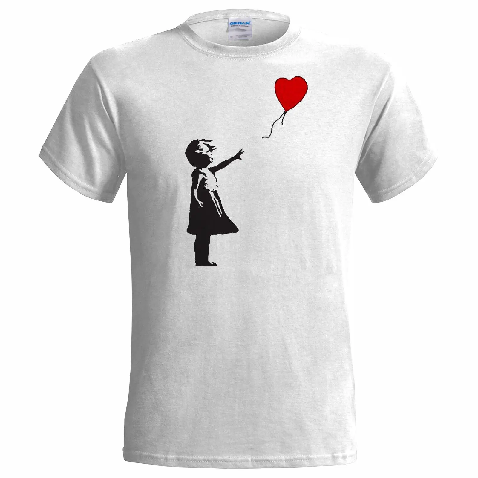 Banksy Girl With Balloon Mens Pemium T Shirt Graffiti Art Urban Art