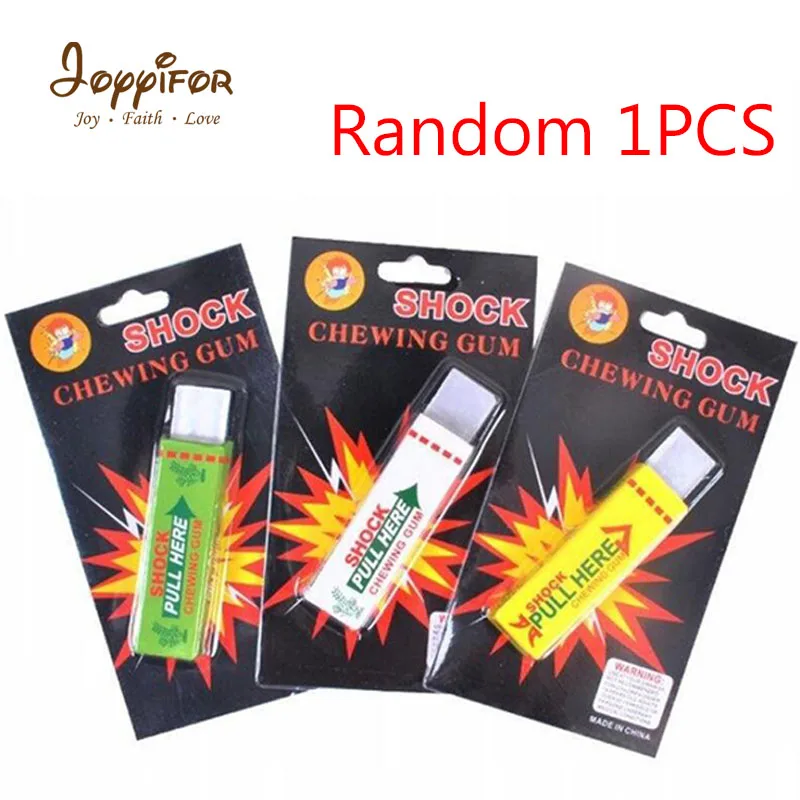 

Safety Tricky Funny Joke Toys Electric Shock Shocking funny Pull Head Chewing gum Gags & Practical School Kids Halloween Toys