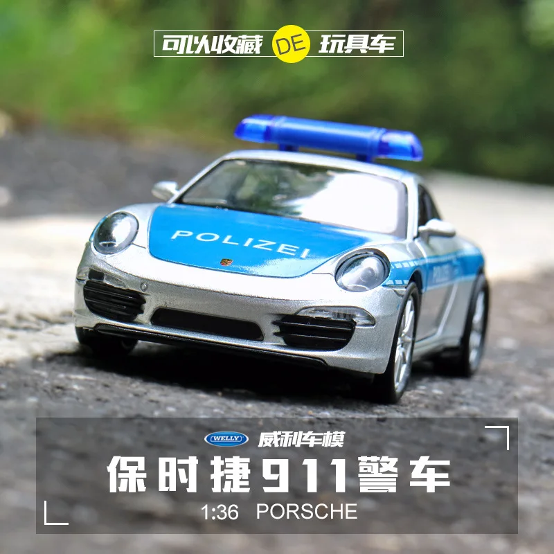 

High Quality Children Toys Pull Back Welly Mini Collection Die-cast Car Models 1:36 Policeman Car in box