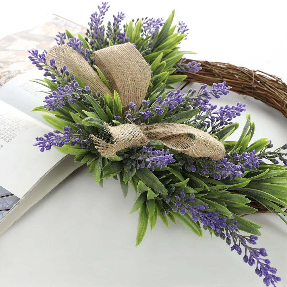 

Artificial Lavender Flower Wreath Peony Flower Garlands for Door Hanging Wall Window Party Decoration Wedding