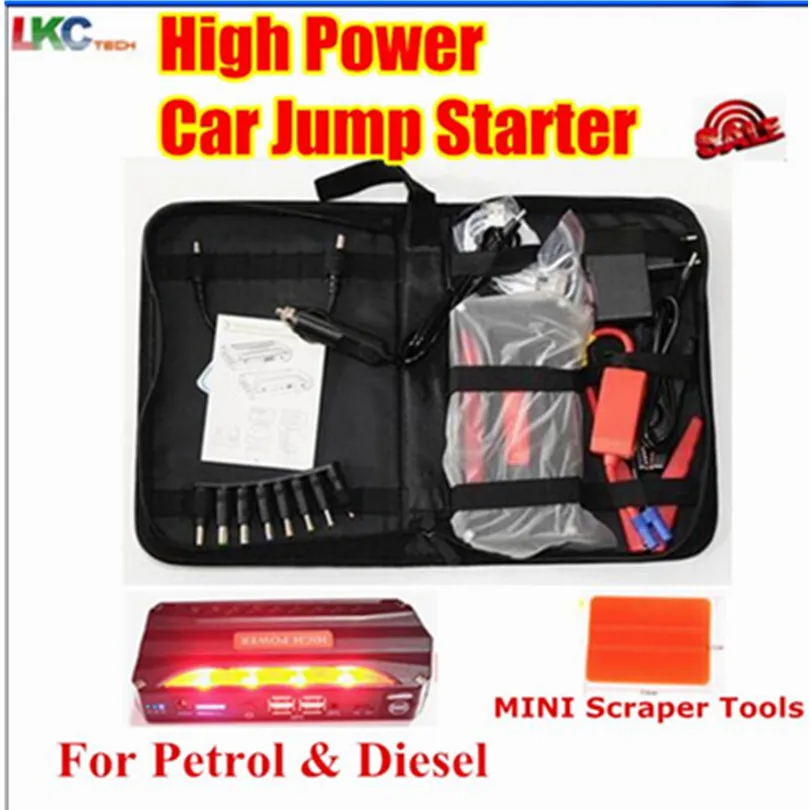Best 600A Peak Current Car Jump Starter Multi-function Power Bank 12v Emergency Booster For Petrol&Diesel With 4 Batteries