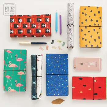 

8 Styles Japanese Creative Kawaii Cute Cartoon DIY Notebook Leather Bound Travel Journal Diary Planner Agenda Gifts caderno