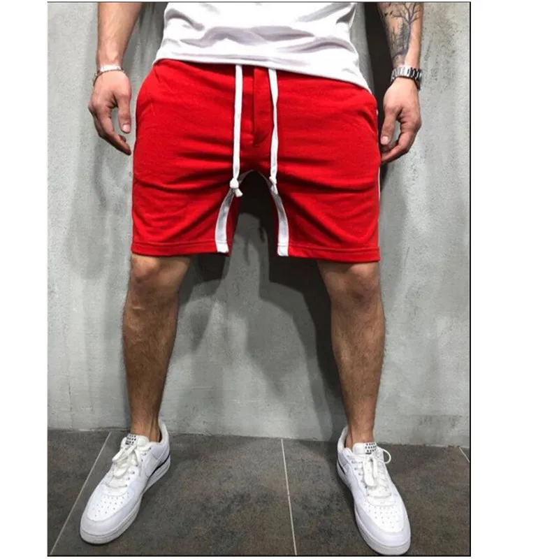 Летние однотонные сетчатые компрессионные быстросохнущие шорты для бега, спортивные шорты для фитнеса, мужские повседневные спортивные футбольные шорты в стиле хип-хоп