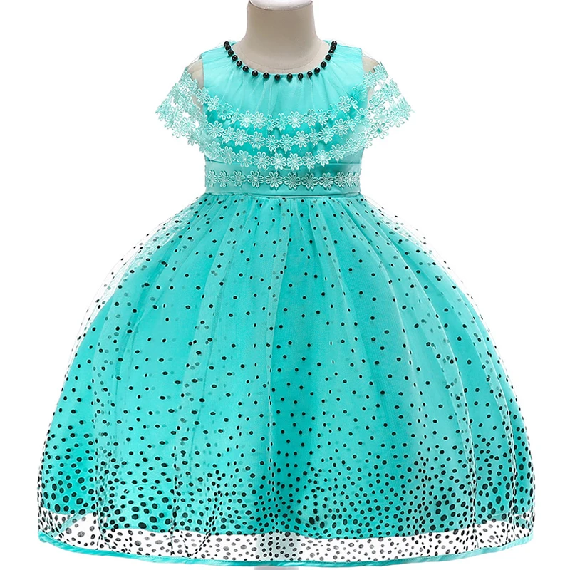 Damigella d'onore della ragazza di fiore del merletto del ricamo di polo del vestito elegante Principessa da sera prestazioni cena perla dress + scialle cappotto