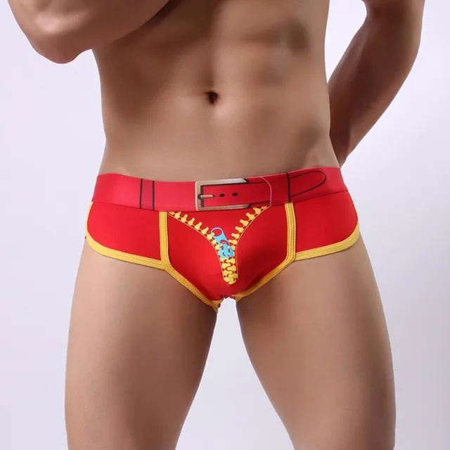 3D Print Belt Briefs Sexy Breathable Patchwork Men Cotton Underwear Men U Convex Pump Panties Penis Cuecas Jockstrap 2018
