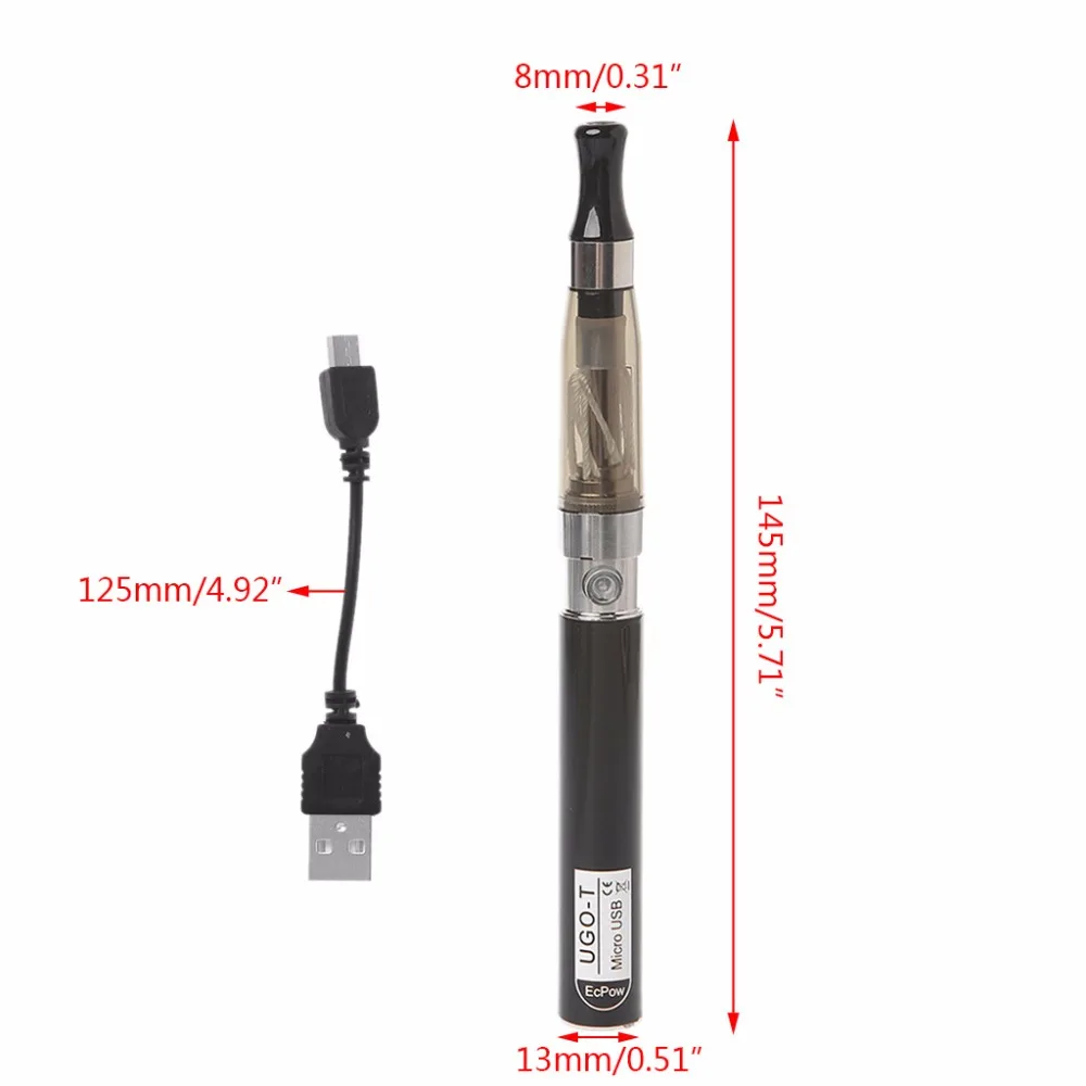 Для Ego-T CE4 комплект 650 мАч батарея сторона USB зарядка электронная сигарета атомайзер r