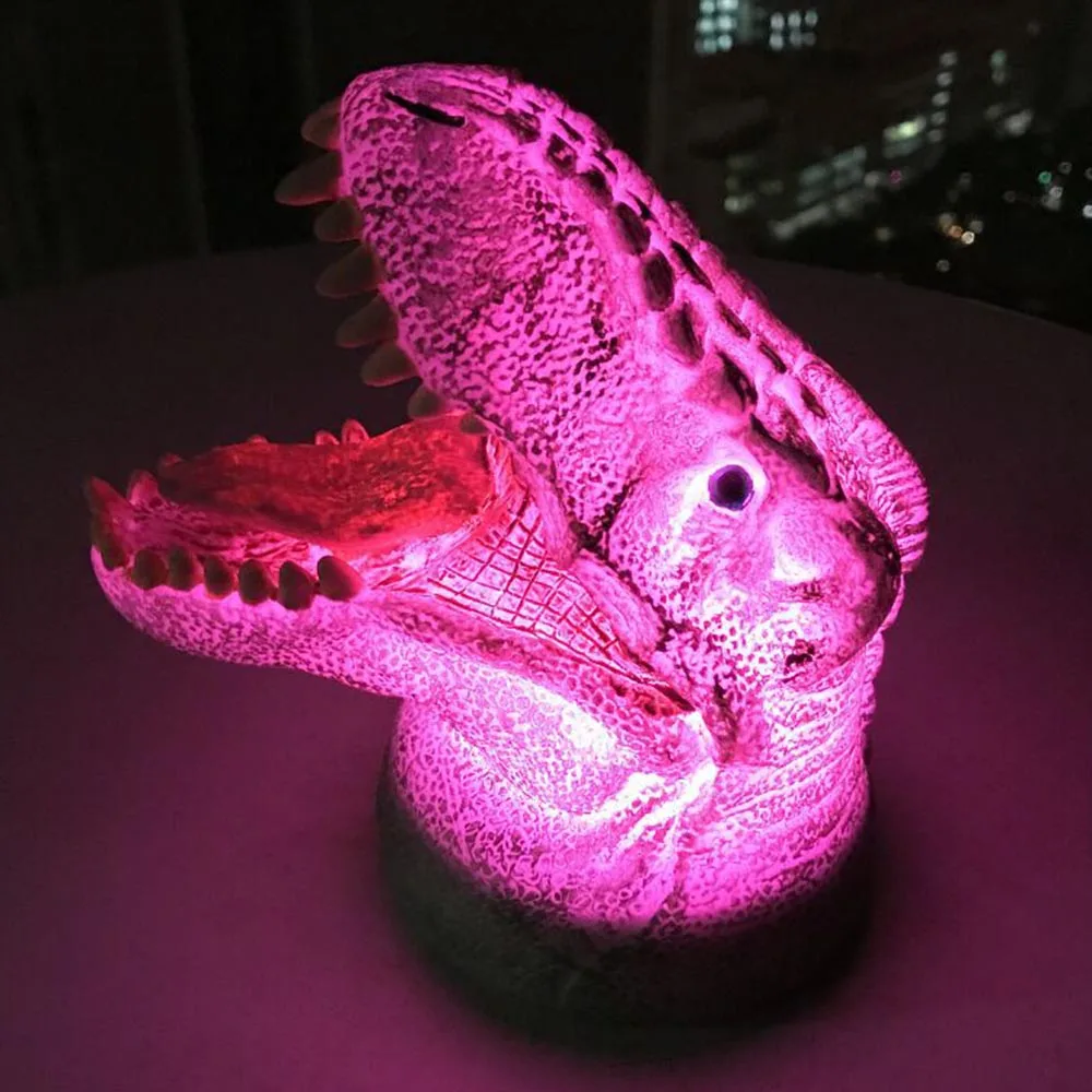 Креативный светящийся цветной 3D большой рот динозавр атмосферный детский Ночной