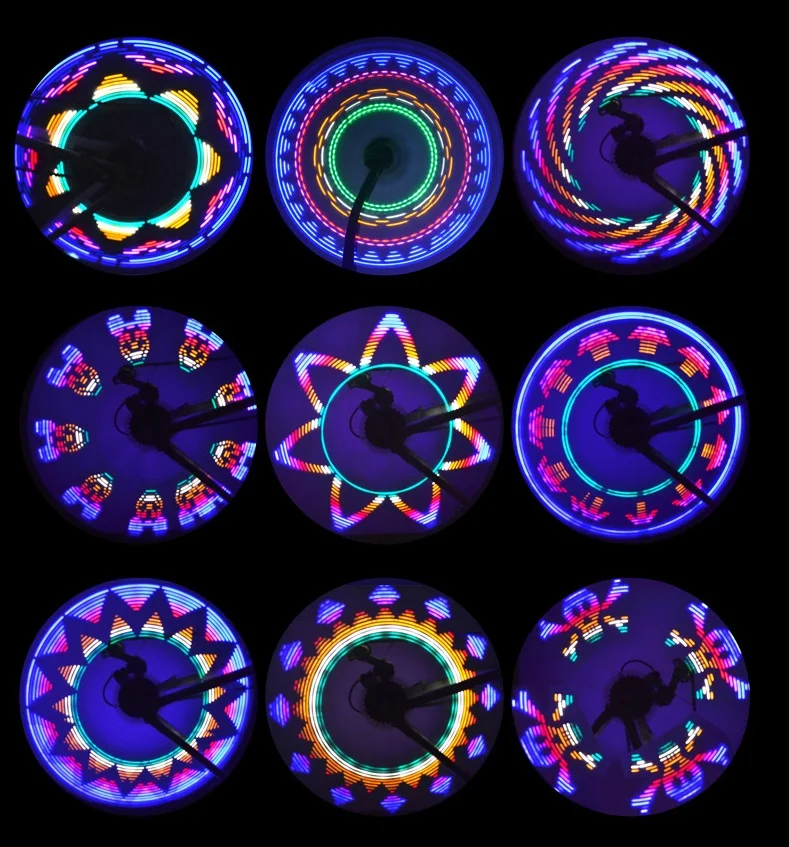 Новое поступление 32 светодиодный 42 узора красочные велосипедные фонари спица велосипедного колеса светильник водонепроницаемый Прямая поставка