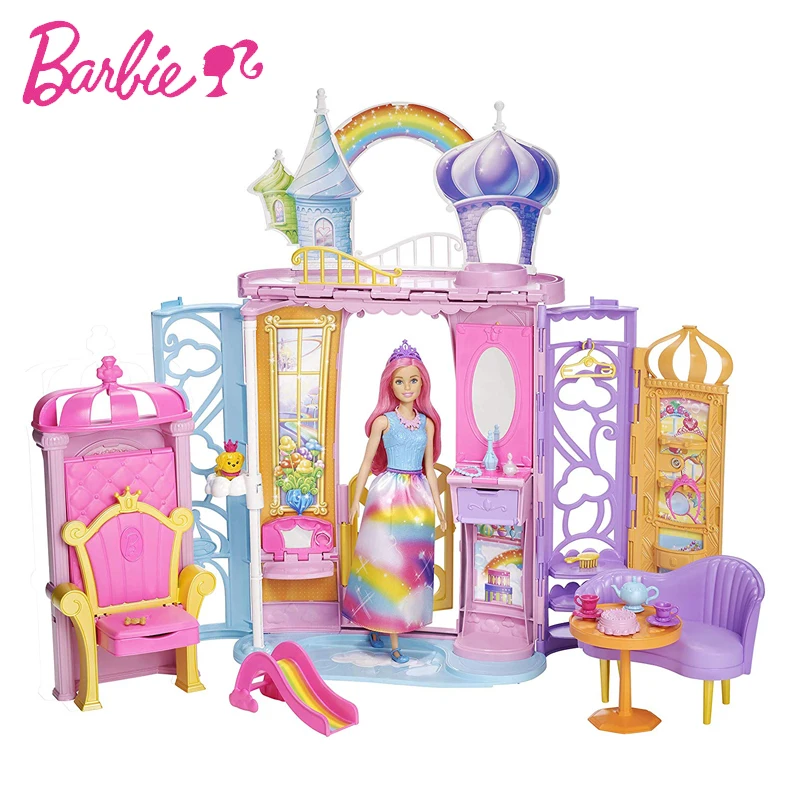 

Original Barbie Seriesand Shine Girls Boneca Brinquedos Beautiful Princess Castle Dream Toys for Children Dolls Furniture Gifts