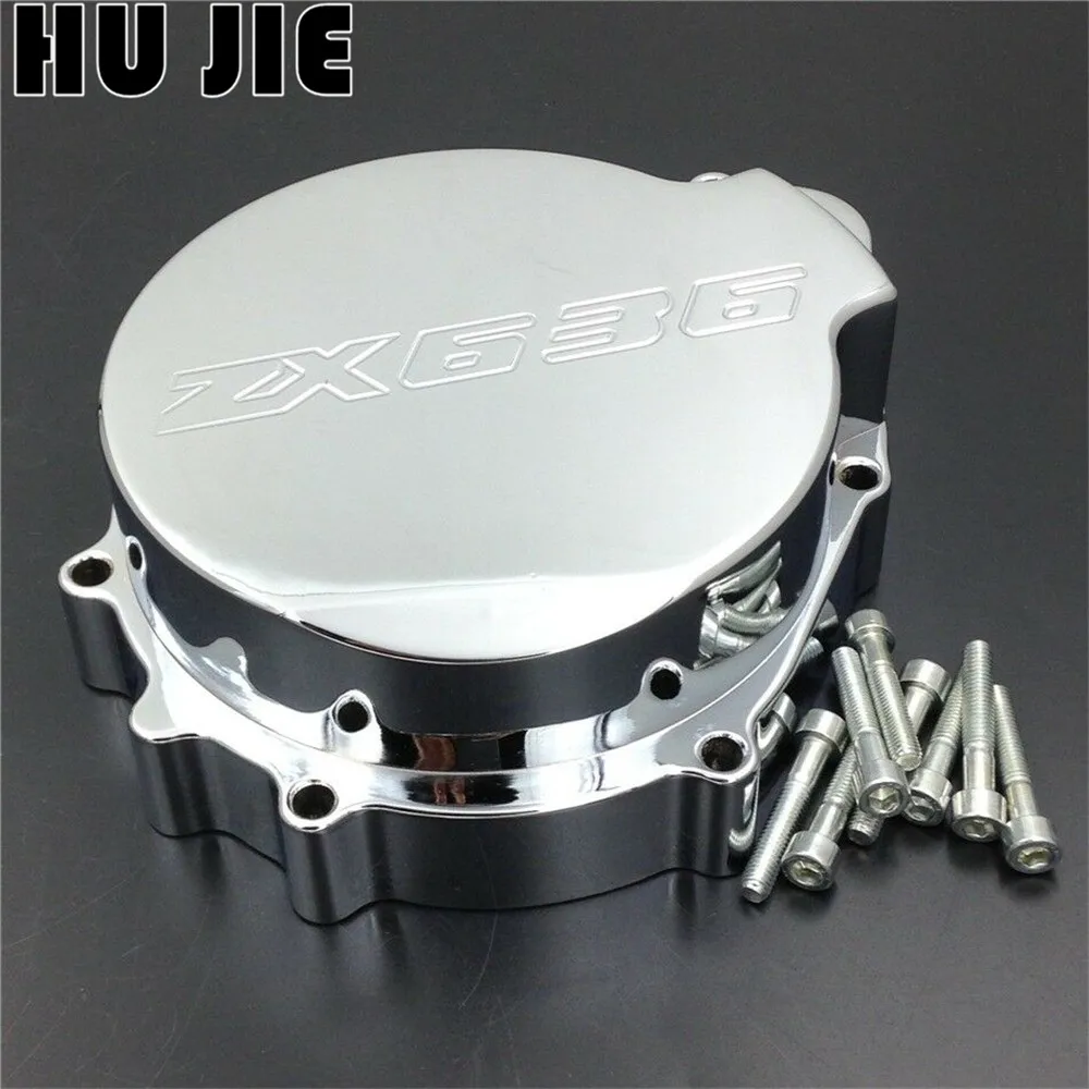 

Motorcycle Silver Engine Stator Cover Crankcase For KAWASAKI ZX6R ZX 6R ZX-6R / 636 2003-2004 03 04