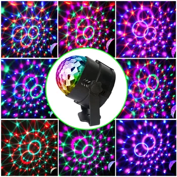 

15 Colors DJ Disco Ball Light 5W Sound Activated Laser Projector RGBP Stage Lighting Effect Lamp Christmas Light Music KTV Party