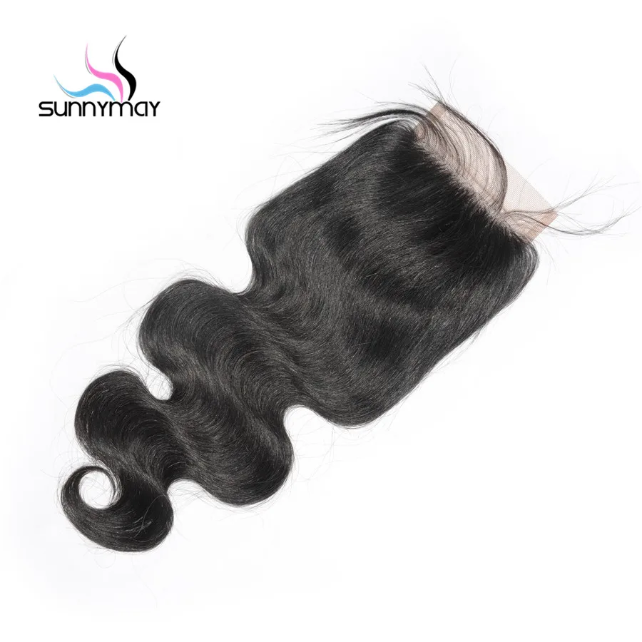 Sunnymay 100% Brazilian Virgin Human Hair Body Wave Free Part Bleached Knots 4*4 Lace Closure With Baby Hair Free Shipping body-wave : image Sunnymay 100% Brazilian Virgin Human Hair Body Wave Free Part Bleached Knots 4*4 Lace Closure With Baby Hair Free Shipping body-wave