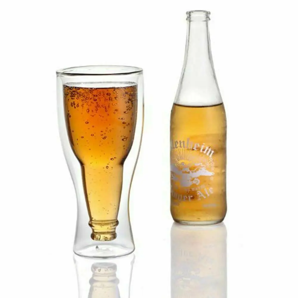 

Clear Double Wall Glass Beer Cup Insulated Thermo Glassware For Cocktail Lemonade Heat-Resisting Glassware Coffee Iced Tea Cups
