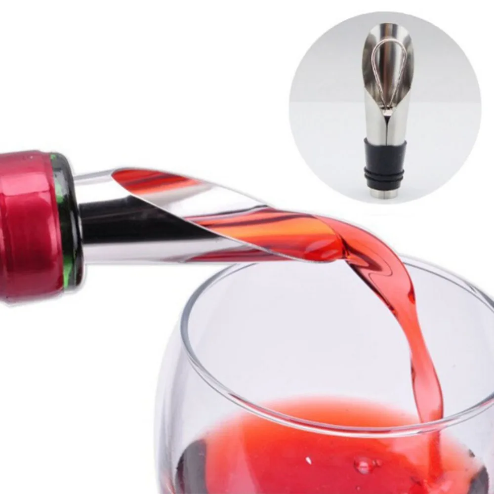 2 in 1 Stylish Stainless Steel Wine Pourers Wine Funnel Bottle Pourer