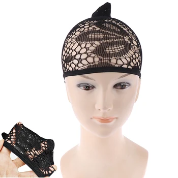 

Black Mesh Lace Wig Caps Wholesale 1PC Breathable Glueless Stretchable Spandex Hair Net Weave Cap For Making A Wig