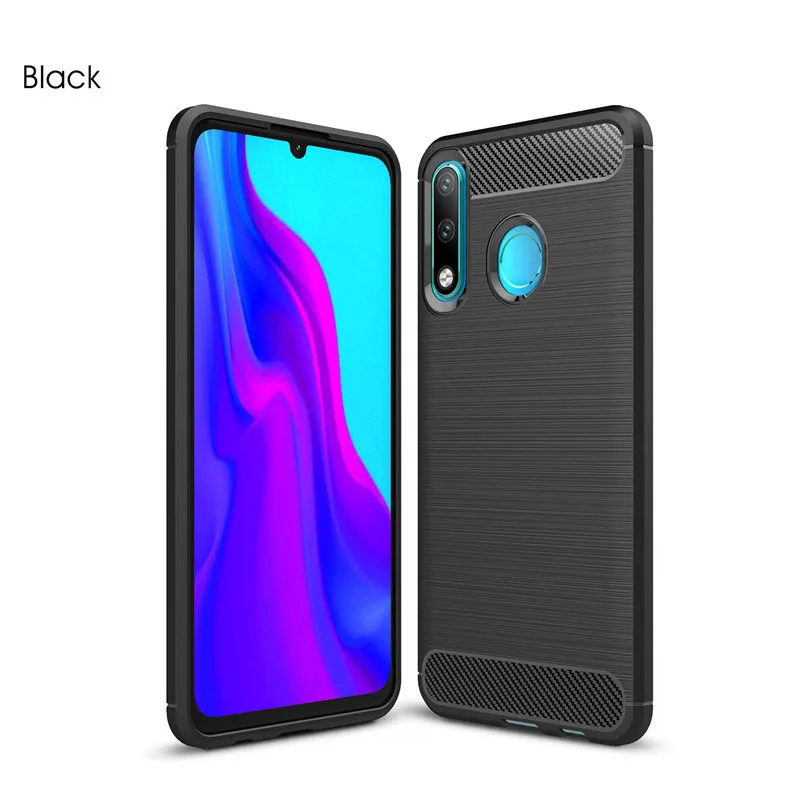 Черный Мягкий силиконовый чехол из ТПУ для huawei P30 Lite P30 P30 Pro, противоударный силиконовый чехол из углеродного волокна для телефона huawei P30 Lite, чехол - Цвет: Черный