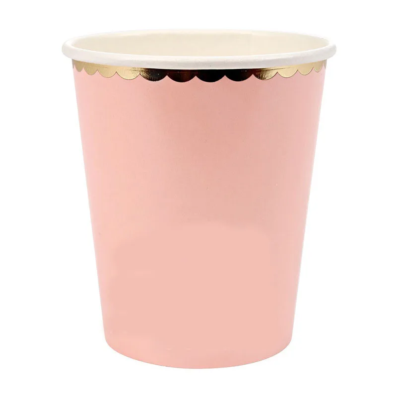 8 шт. 7 дюймов розовый синий день рождения Свадебная вечеринка Принадлежности Декор блюдо для торта одноразовые бумага "Принцесса" тарелки Детские невесты душ сувениры - Цвет: pink cups