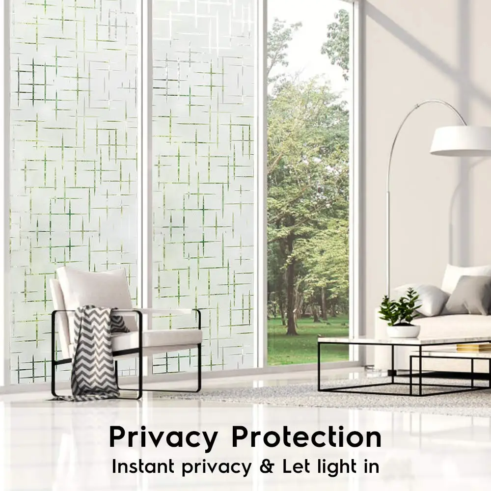 

Multiple Sizes Available PVC Static Cling Self-adhesive Glass Film,Embossed Frosted Opaque Home Decor Window Cover Stickers