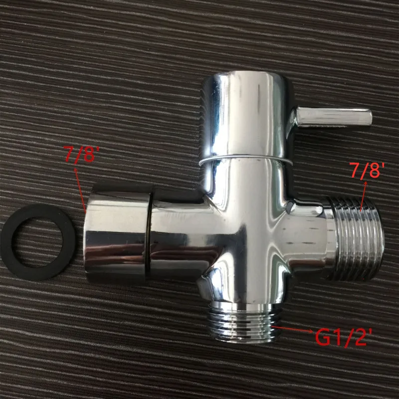 Хромированный латунный Т адаптер 1/2 &quot7/8&quot 3 ходовой клапан для душевой головки