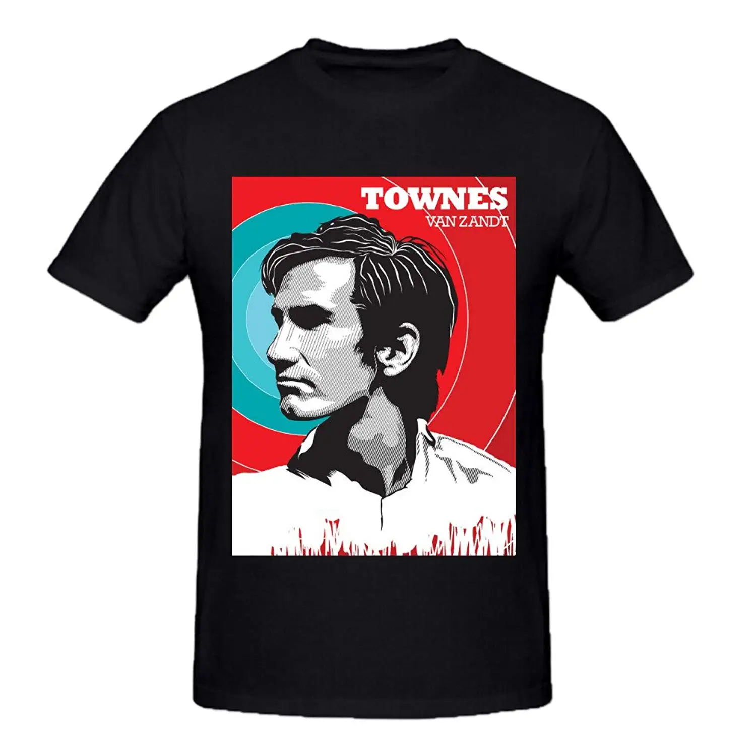 NIWAHO Design Townes Van Zandt poster T-shirt Cotton O neck Men | Мужская одежда