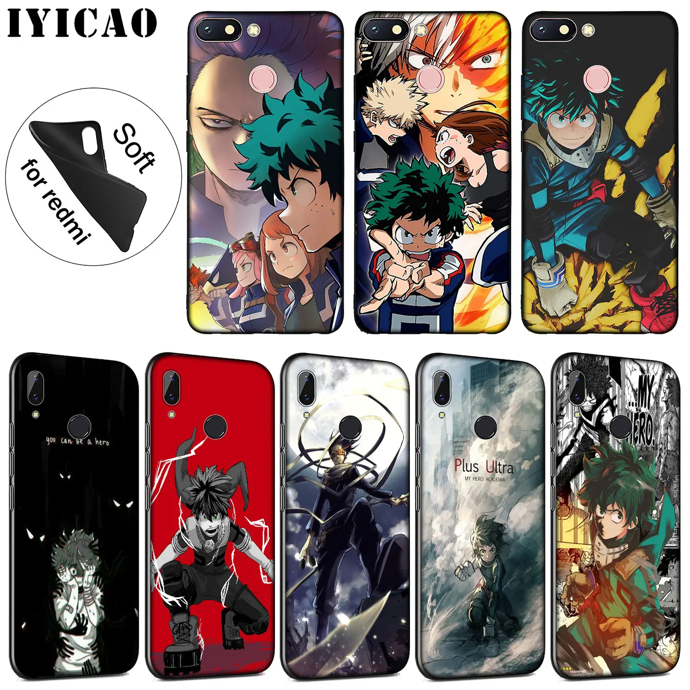 IYICAO Boku no My Hero academic Мягкий силиконовый чехол для телефона Xiaomi Redmi K20 8A 7A 6A 5A S2 4X 4A GO Note
