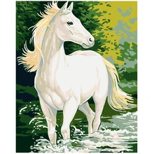 YIKEE декоративная картина маслом по номерам, картина по номерам для взрослых Белая лошадь
