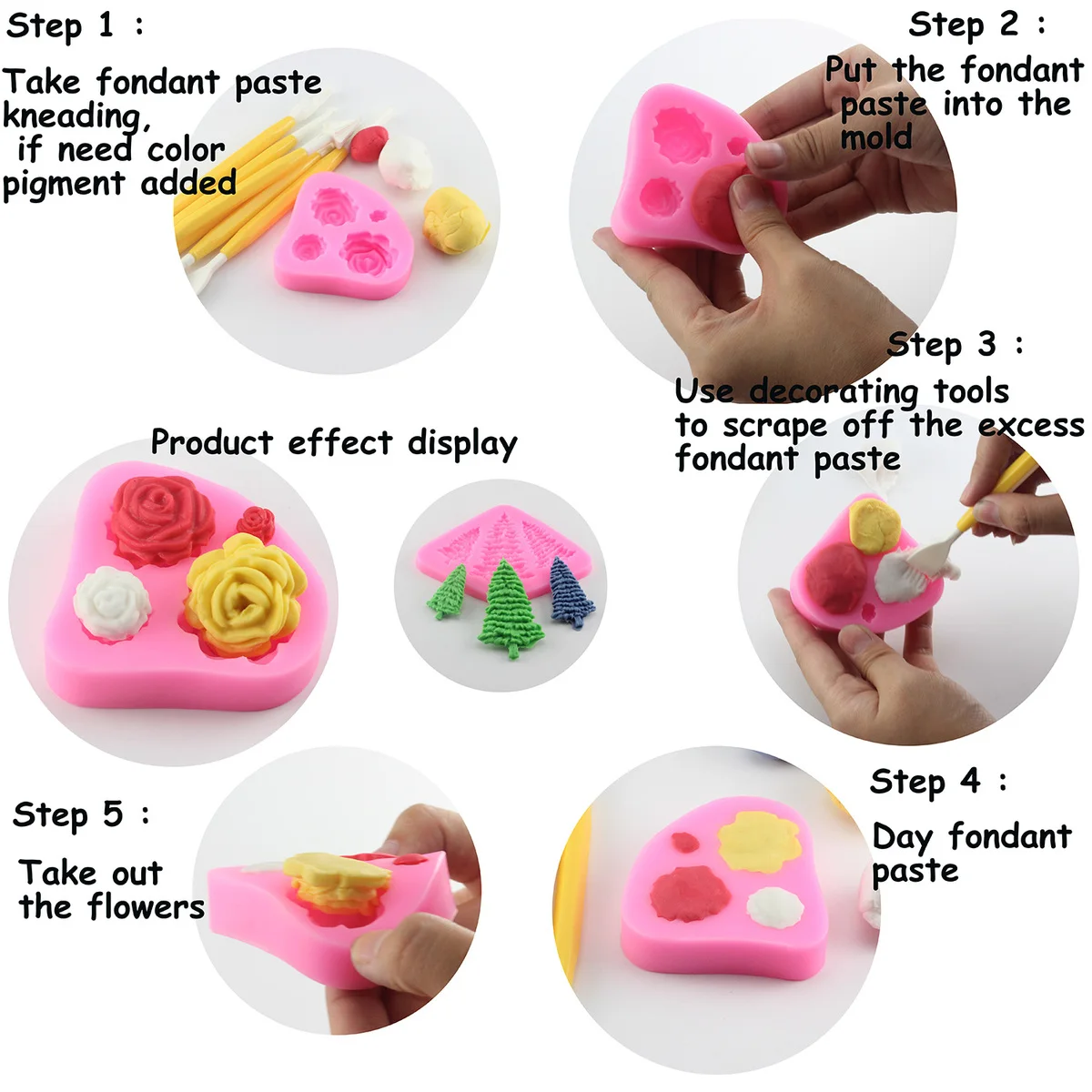 3D Алмазный силиконовый кружевной коврик Mujiang Sugarcraft для украшения тортов помадки