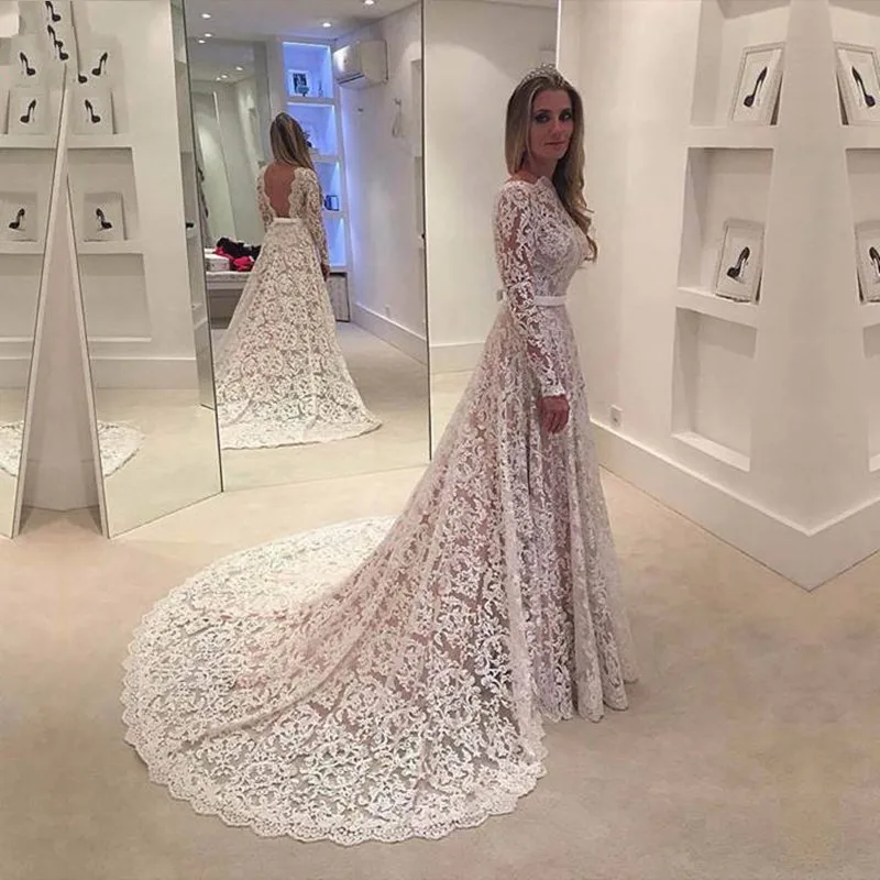 2016-Lace-Long-Sleeve-Muslim-Wedding-Dress-Sexy-Sheer-Backless-A-Line-Vestido-De-Noiva-Custom