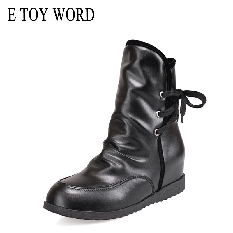 

winter increased short tube women shoes white red winter boots wedges students big yards cotton shoes boots naked short boot