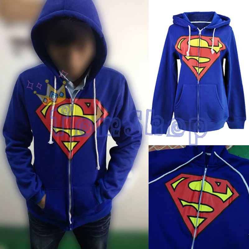 Buy Superhero Men's Comic Superman Hoodies Coat