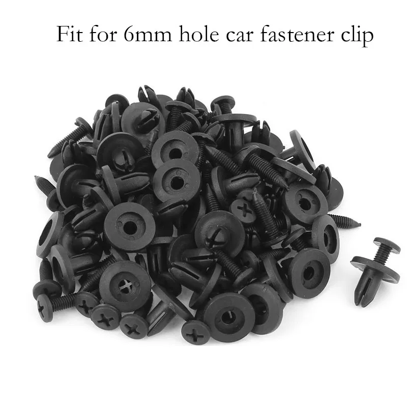 ZYHW Brand 6mm car fastener clip 50pcs plastic car fasteners blackcar