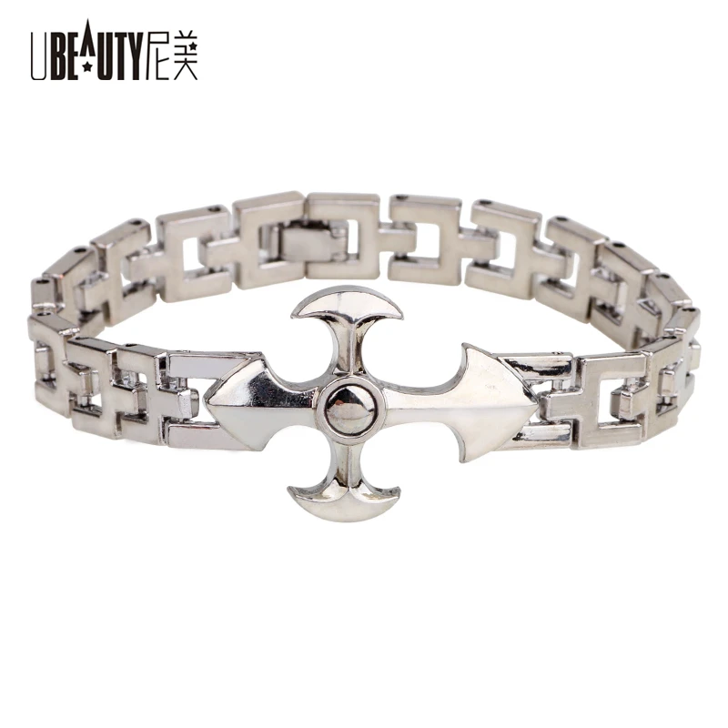 

UBEAUTY Brand Alloy Cross Men Bracelet Full Stainless Steel Chain Bangles For Male Jewelry