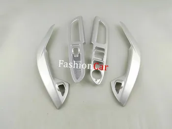 

Car Interior door handle holder window lift switch cover trim 4pcs For Ford Escape/Kuga 2013 2014 2015 2016 2017 Left Driving