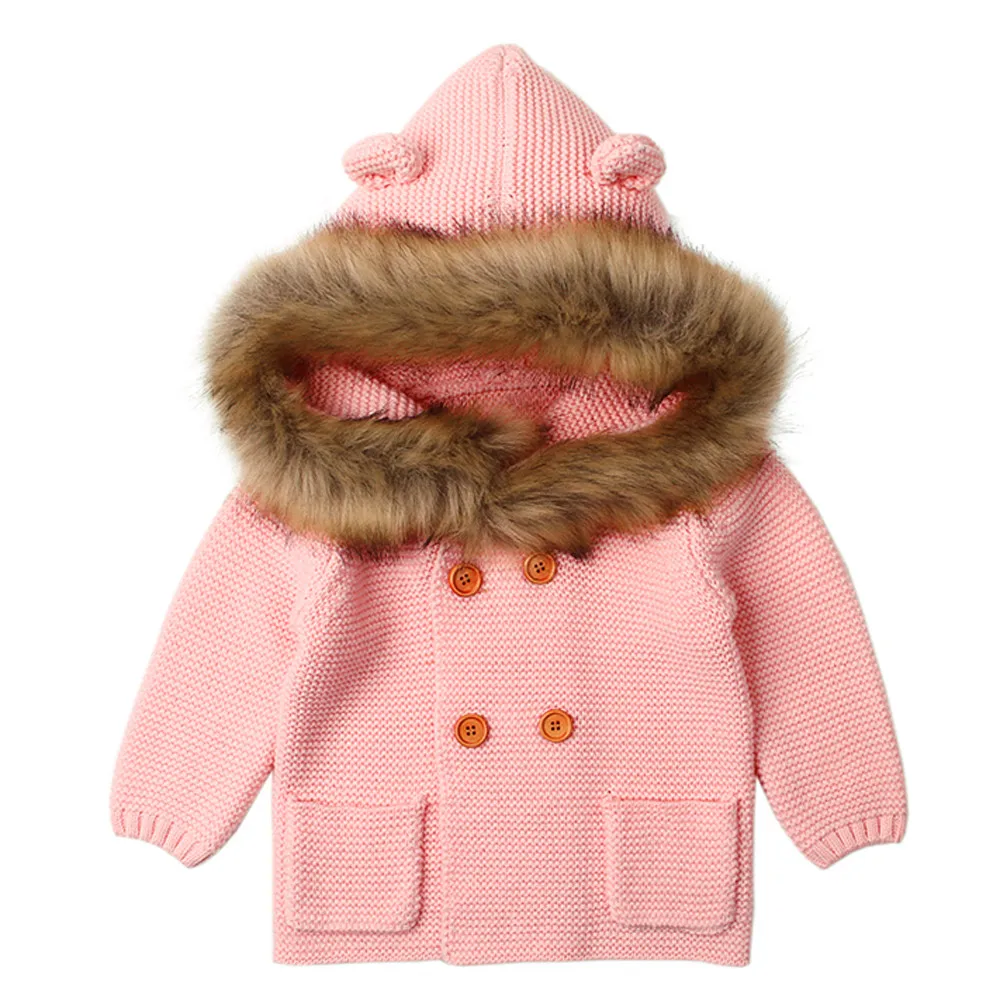 ARLONEET/осенне-зимнее пальто для детей, куртка для мальчиков и девочек, теплая верхняя одежда с капюшоном из акрила, зимняя одежда с шапочкой для детей