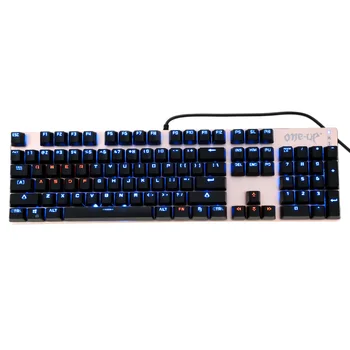 

104 Keys USB Wired Gaming Mechanical Keyboard Blue Switch Suspended Button Fully LED Backlit Anti-ghosting for Laptop Desktop