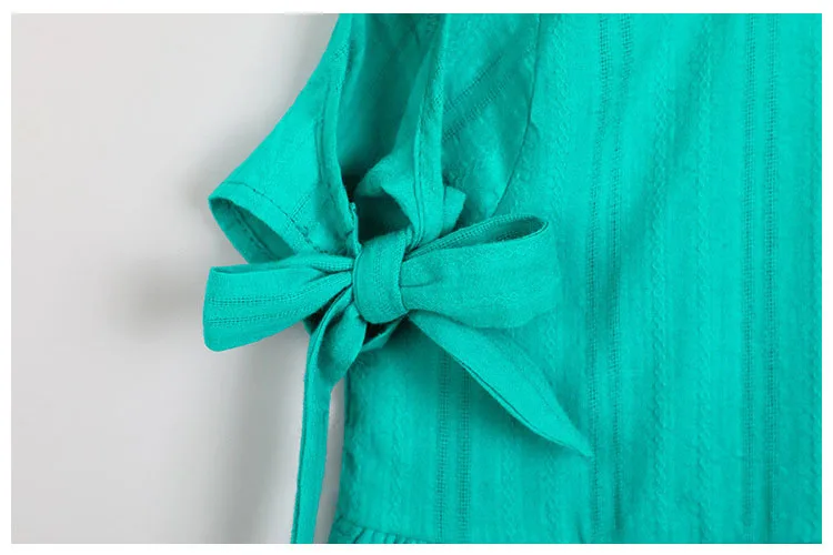 ruffles patchwork little big girl dresses cotton summer 2018 green princess mini kids dresses designs Children Boutique Clothes 5 6 7 8 9 10 11 12 13 14 15 years teenage girls 4 year baby girl dresses  15 years girl dresses (3)