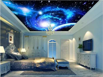 

3d ceiling murals wallpaper custom photo non-woven starry sky universe planet painting 3d wall murals wallpaper for living room