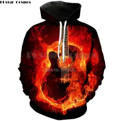 PLstar Cosmos брендовые толстовки для мужчин/wo мужские 3d Свободные толстовки принт пламя душа гитара пуловер с капюшоном топы с капюшоном Hoody