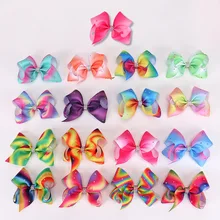 Стразы для девочек, заколки для волос градиентного цвета, бант с рядом бриллиантов, заколки для волос, Детские аксессуары для волос для танцевальной вечеринки