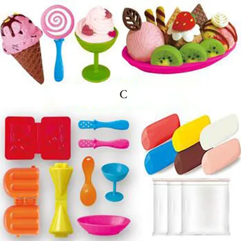 

New DIY popsicles lollipop cream 6 color clay playdough mold set kindergarten children 's toys