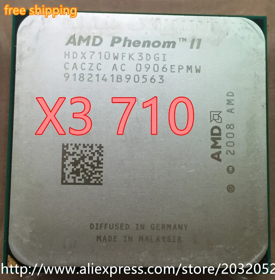

AMD Phenom II X3 710 2.6GHz Socket AM3 938-pin Processor 95W Triple-Core 1.5M Desktop CPU in stock 710 can work
