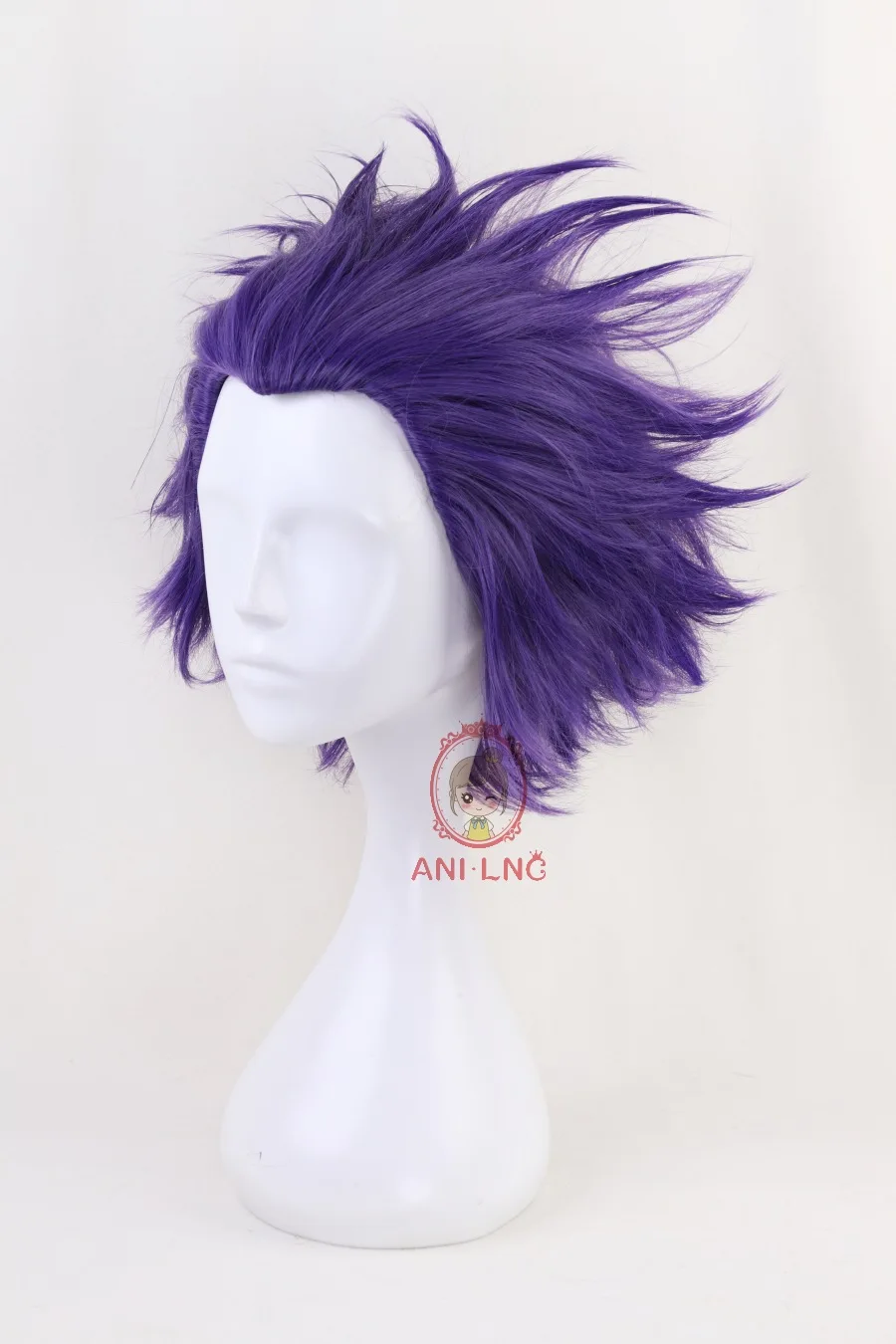 Anilnc Короткие вьющиеся фиолетовый мой герой академический Shinsou Хитоси химическое Косплэй волосы парик для M